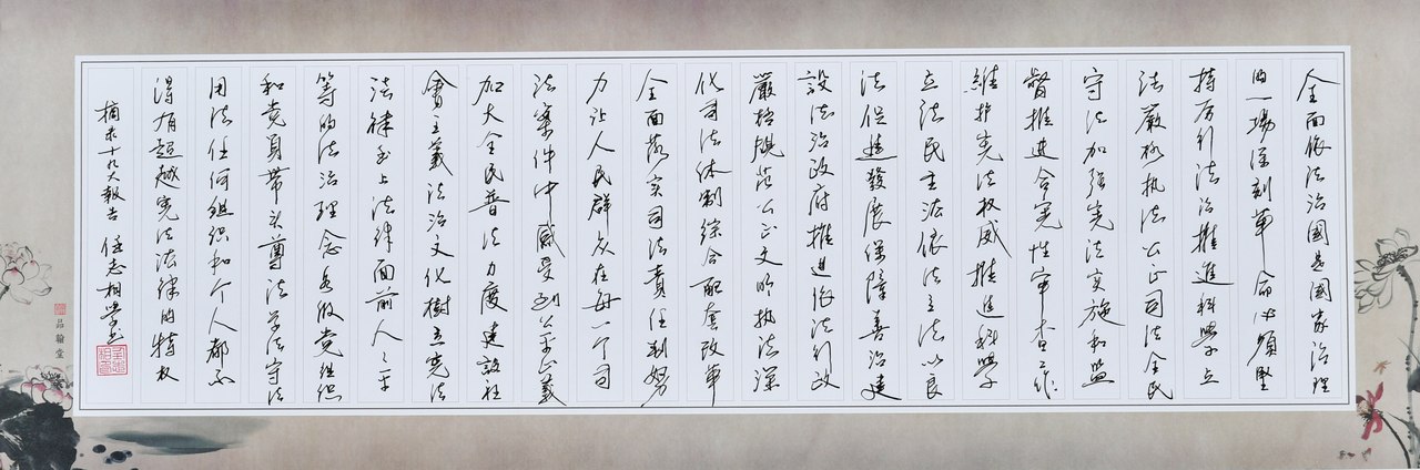 书法作品优秀奖：《党的十九大报告》摘录